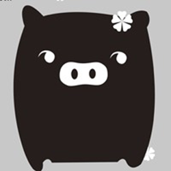 卡通黑白猪情侣头像 完整版