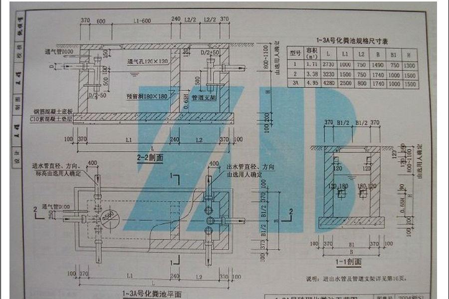 2004浙s1砖砌化粪池图集