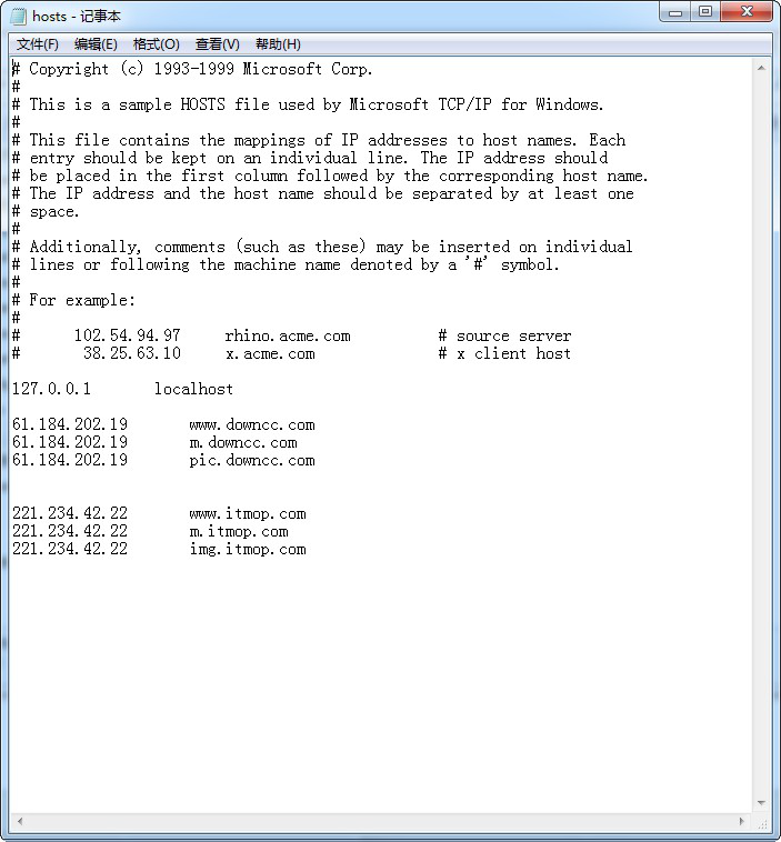 win7 hosts文件.itmop.com