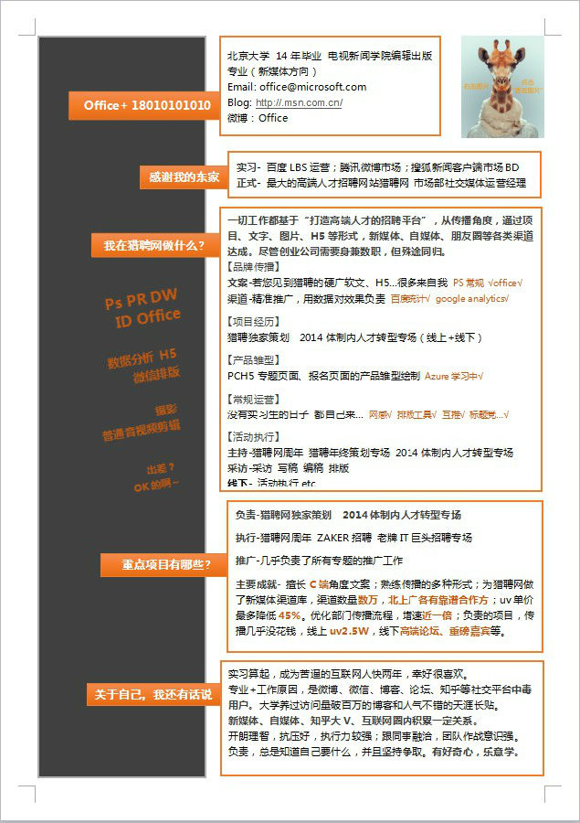 精美个人简历模板