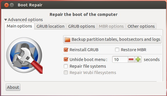 boot repair修复引导工具