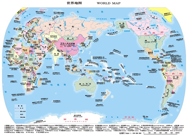 世界国家地图中文版