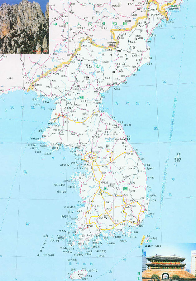 韩国地图中文版全图