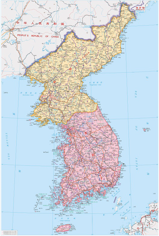 韩国地图中文版全图