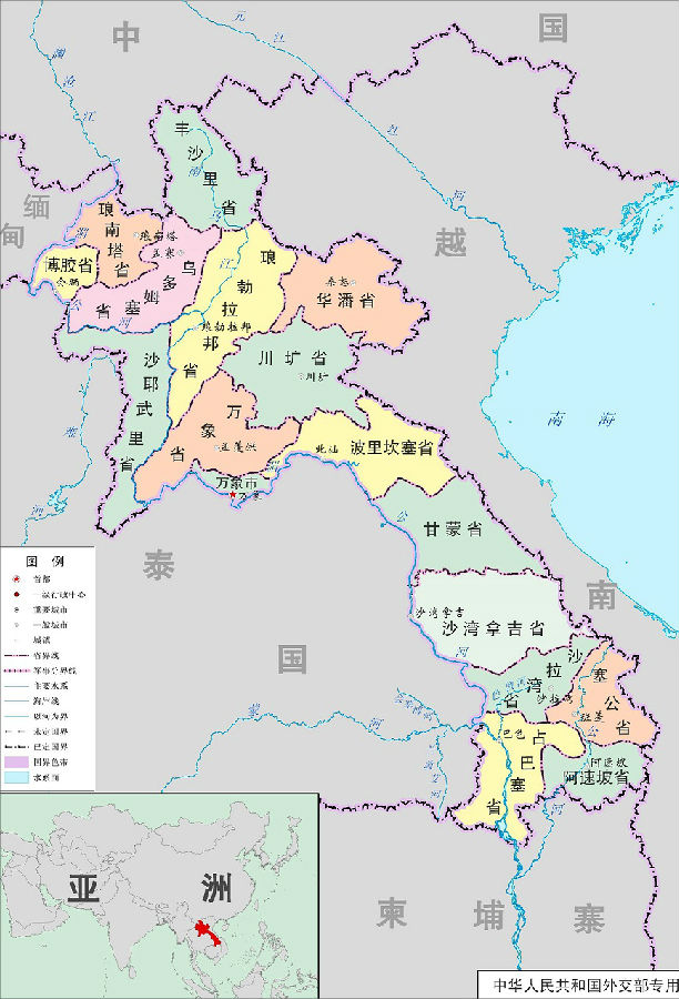 老挝地图