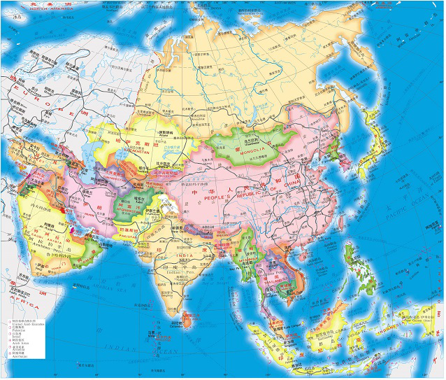 亚洲地图下载