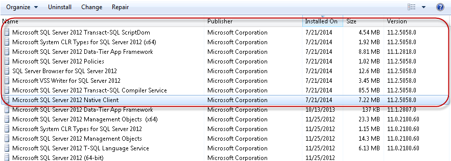 sql server 2012 sp2