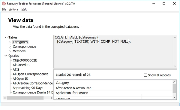Recovery Toolbox for Access