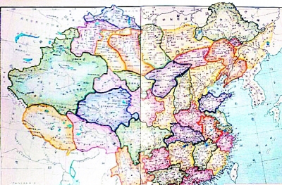 中国竖版地图