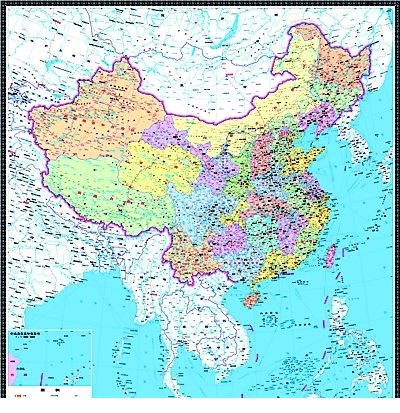 中国竖版地图