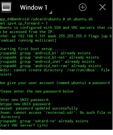 安卓手机上安装运行Ubuntu