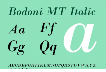 bodoni mt字体