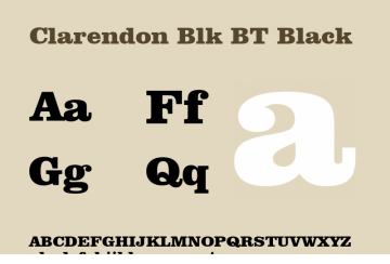 clarendon blk bt字体
