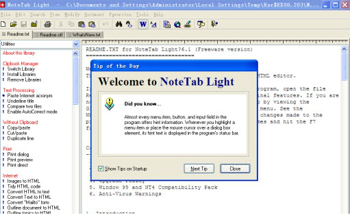 NoteTab Light超级文字编辑器
