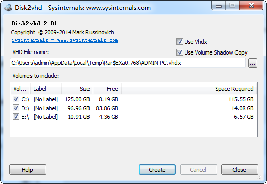 disk2vhd下载
