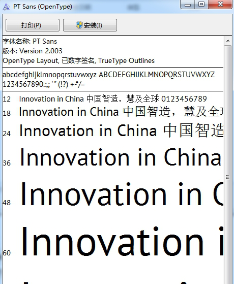 pt sans字体