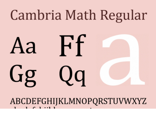 cambria math字体下载