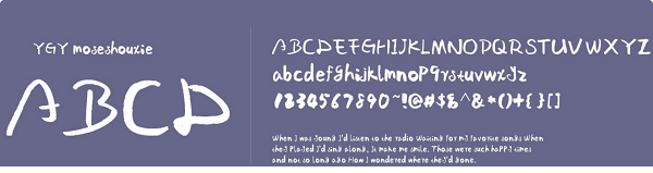 ygymoseshouxie字体