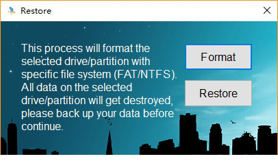群联主控量产工具/低格工具Restore(U盘格式化)
