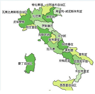 意大利行政区划图