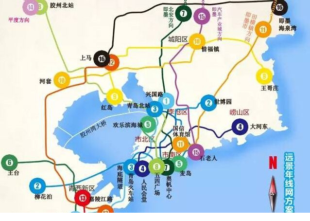 青岛地铁线路图高清晰版