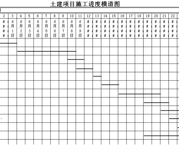 施工进度计划横道图模板