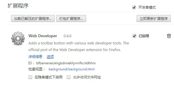 web developer chrome