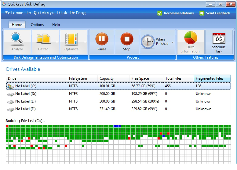 Quicksys DiskDefrag(磁盘碎片整理)