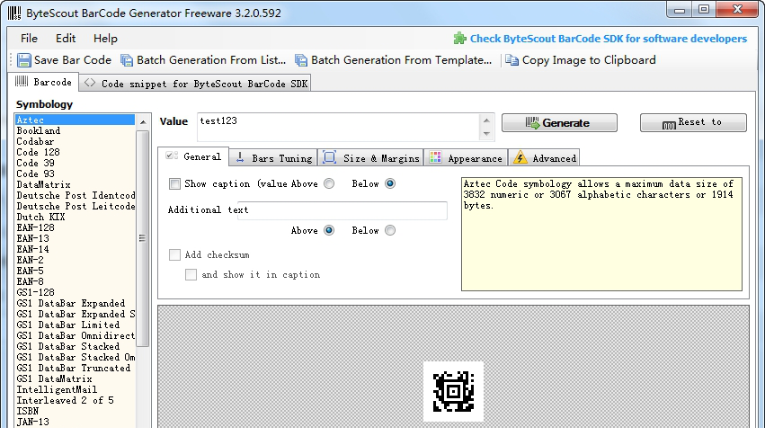 Bytescout BarCode Generator