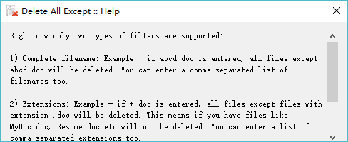 Delete All Except