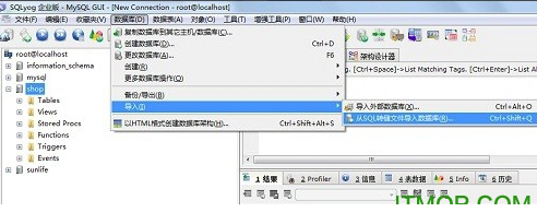 SQLyog导入mysql数据库方法