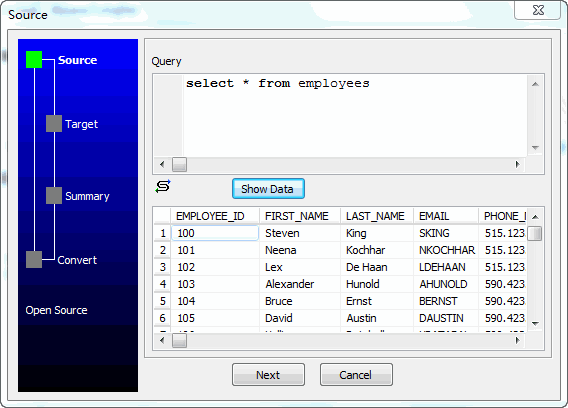 从Oracle Query To MySQL Table导入数据 - 输入查询