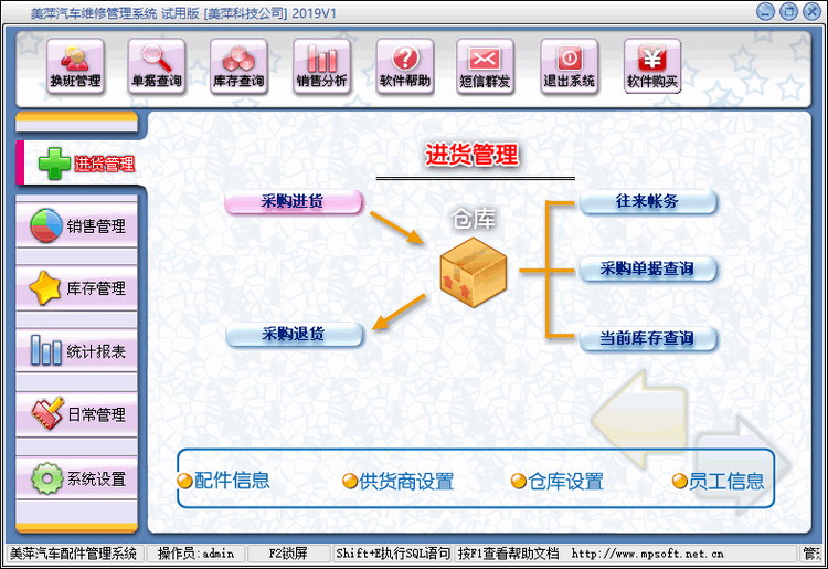美萍汽车配件管理系统