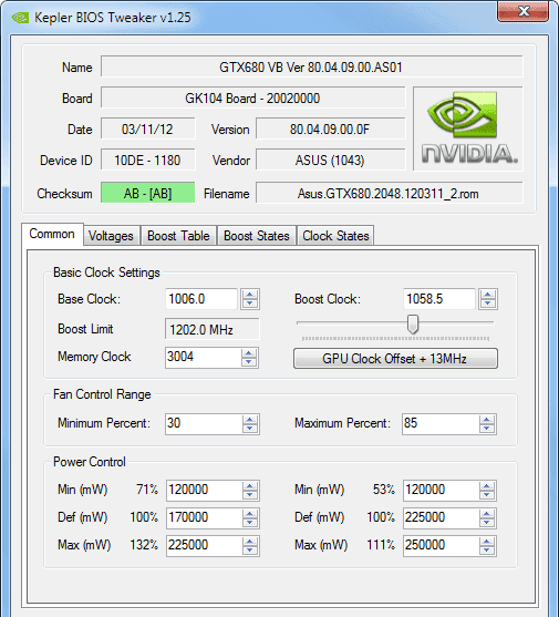 Kepler BIOS Tweaker安装