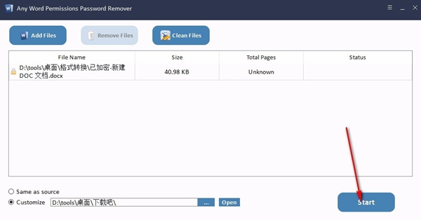 Any Word Permissions Password Remover(Word限制密码删除器)