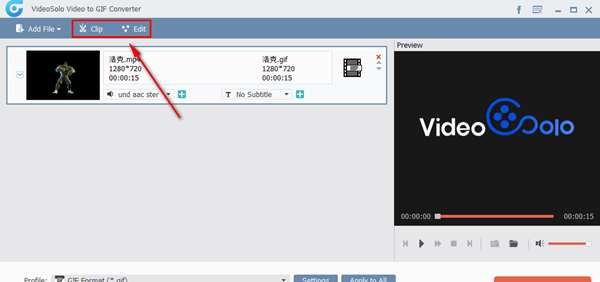 VideoSolo video to GIF Converter(视频格式转换器)
