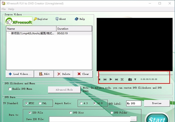 XFreesoft FLV to DVD Creator(DVD刻录工具)
