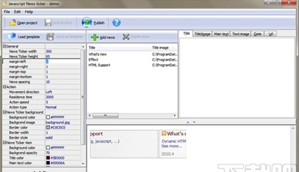 Boxoft JavaScript NewsTicker(新闻编辑工具)