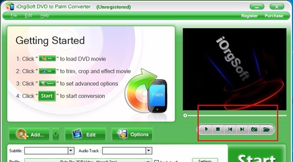 iOrgsoft DVD to Palm Converter(DVD转Palm转换器)