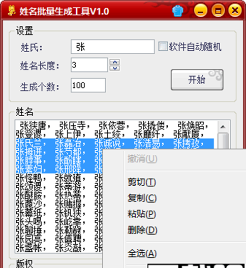 姓名批量生成工具