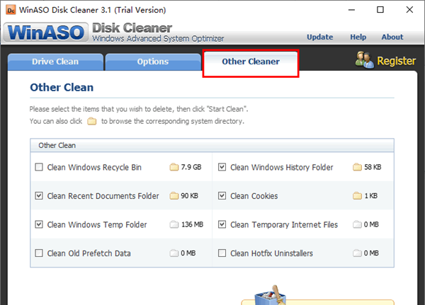 WinASO Disk Cleaner(电脑系统磁盘垃圾文件清理工具)