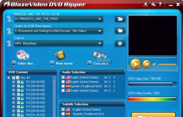 BlazeVideo DVD Ripper(DVD开膛手)