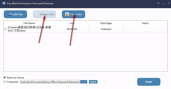 Any Word Permissions Password Remover(Word限制密码删除器)