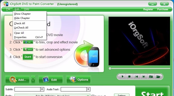 iOrgsoft DVD to Palm Converter(DVD转Palm转换器)
