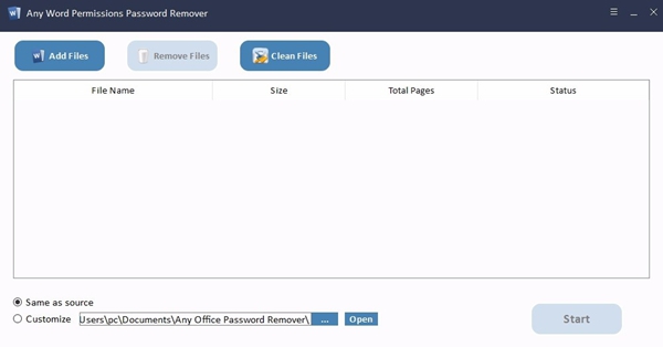 Any Word Permissions Password Remover(Word限制密码删除器)