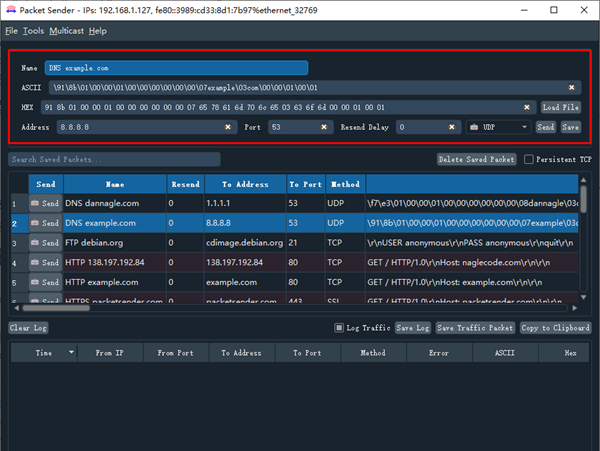 Packet Sender(UDP/TCP网络测试工具)