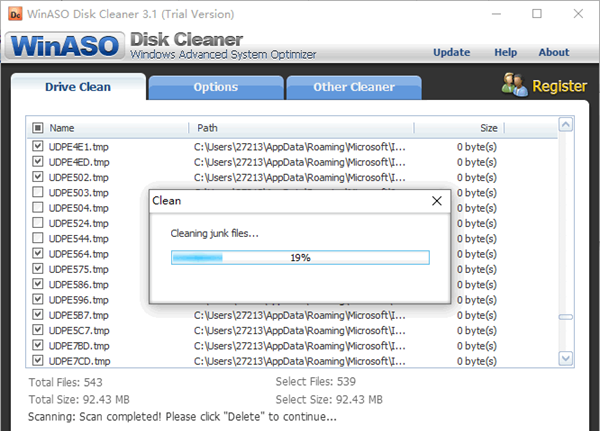 WinASO Disk Cleaner(电脑系统磁盘垃圾文件清理工具)