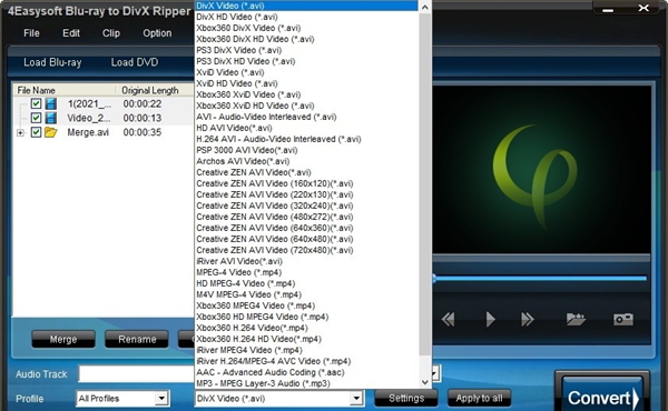 4Easysoft Blu-ray to DivX Ripper(视频转换器)