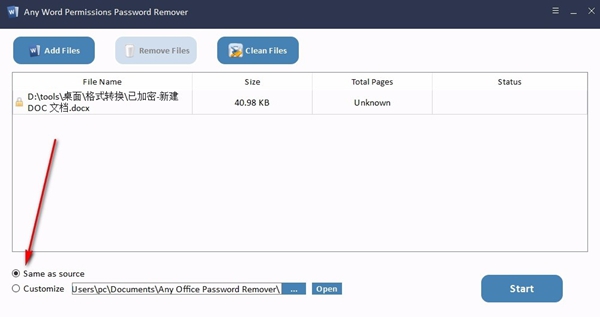 Any Word Permissions Password Remover(Word限制密码删除器)