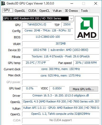 GPU Caps Viewer(显卡诊断识别)
